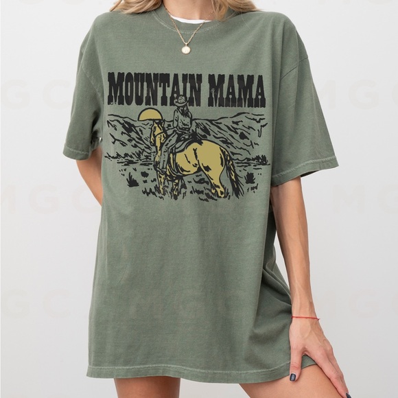 Comfort Colors Mountain Mama Cowgirl Shirt - Picture 4 of 10